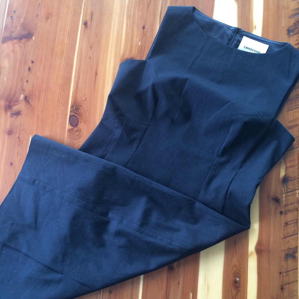 Lands’ End Black Sheath Dress NWOT